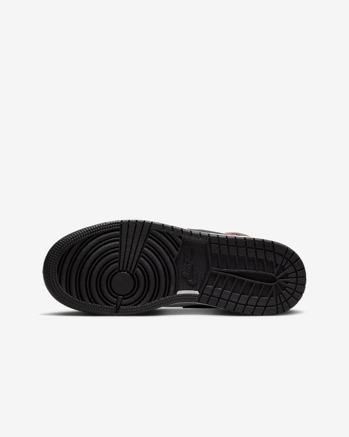 Zapatillas Nike Air Jordan 1 Mid SE Kids Niña Negras Blancas | NMLYT-4823