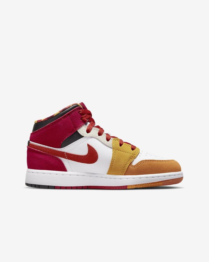 Zapatillas Nike Air Jordan 1 Mid SE Kids Niña Negras Doradas | YJIOH-0123
