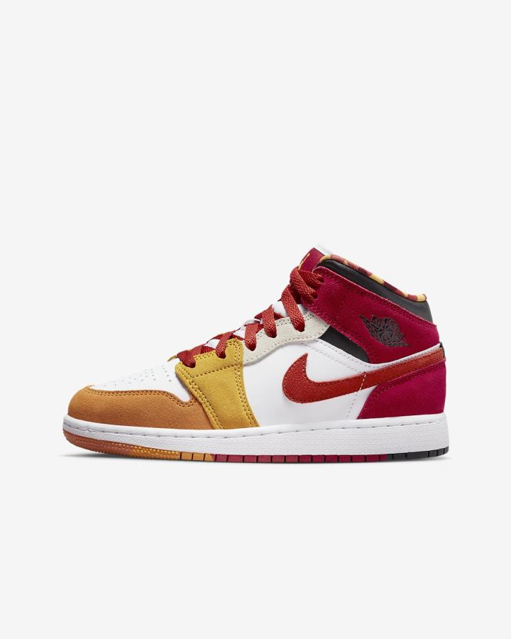 Zapatillas Nike Air Jordan 1 Mid SE Kids Niña Negras Doradas | YJIOH-0123