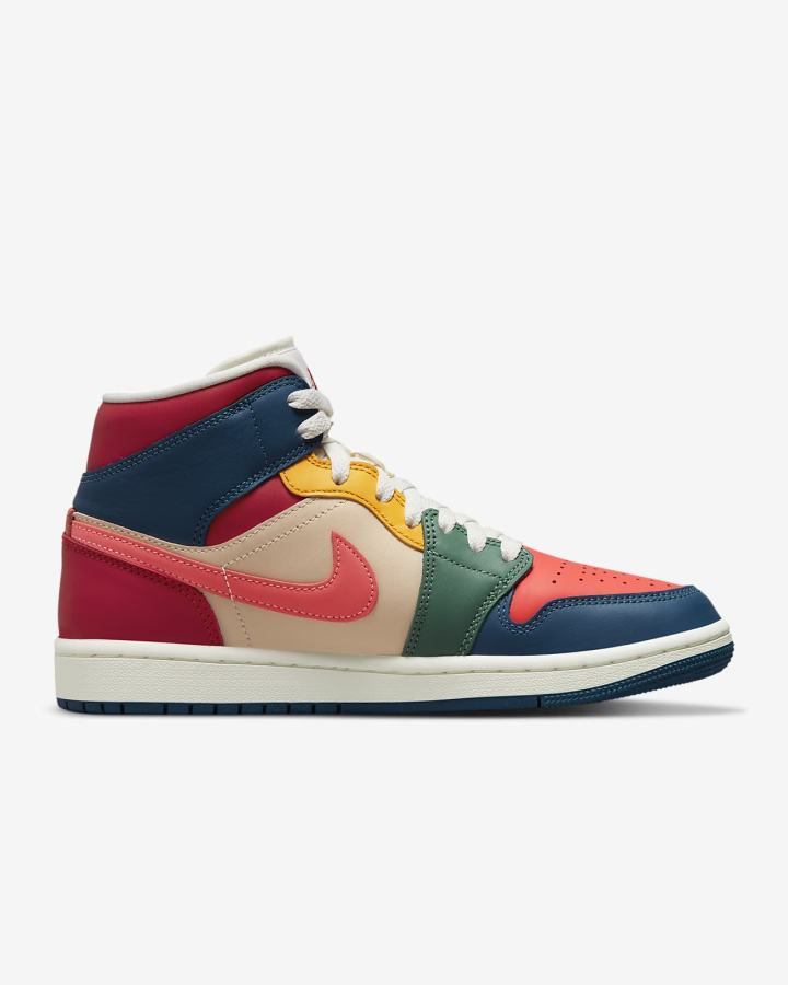 Zapatillas Nike Air Jordan 1 Mid SE Mujer Azules Rojas | IPLOE-6310