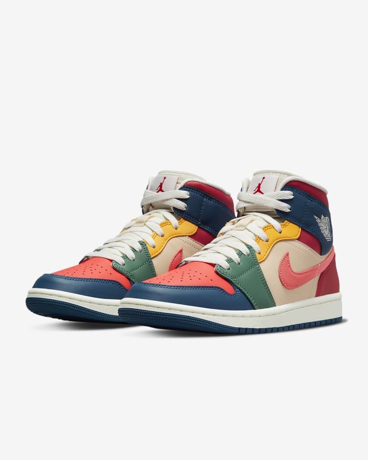 Zapatillas Nike Air Jordan 1 Mid SE Mujer Azules Rojas | IPLOE-6310