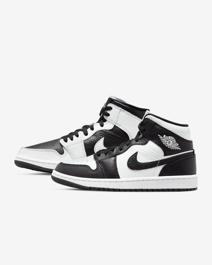 Zapatillas Nike Air Jordan 1 Mid SE Mujer Blancas Negras | QILOB-5463