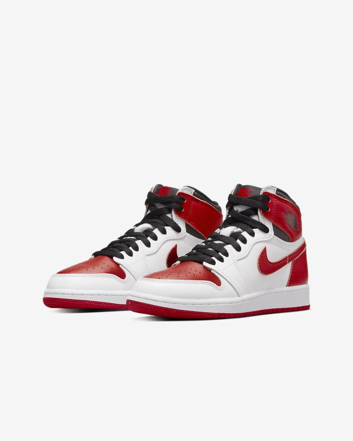 Zapatillas Nike Air Jordan 1 Retro High OG Niño Blancas Negras Rojas | ICFAR-2035