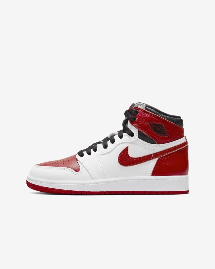 Zapatillas Nike Air Jordan 1 Retro High OG Niño Blancas Negras Rojas | ICFAR-2035