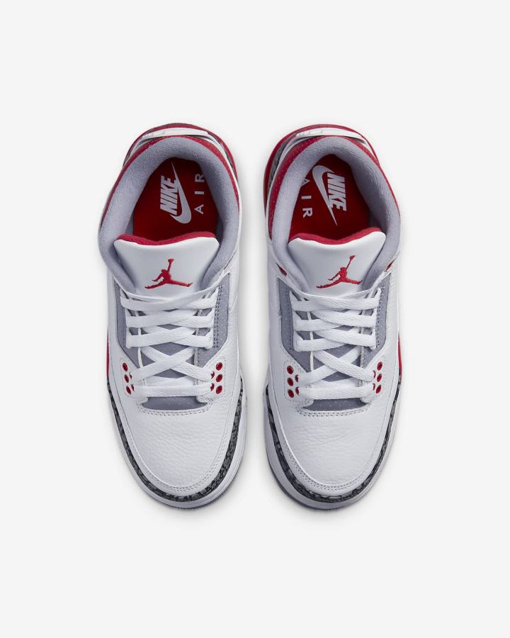 Zapatillas Nike Air Jordan 3 Retro Kids Niña Blancas Negras Gris Rojas | BWOEN-4827