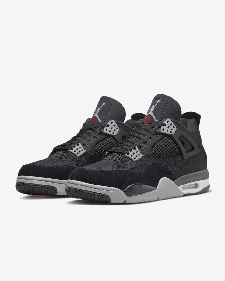 Zapatillas Nike Air Jordan 4 Retro SE Hombre Negras Blancas Rojas Gris Claro | KMZRA-9147