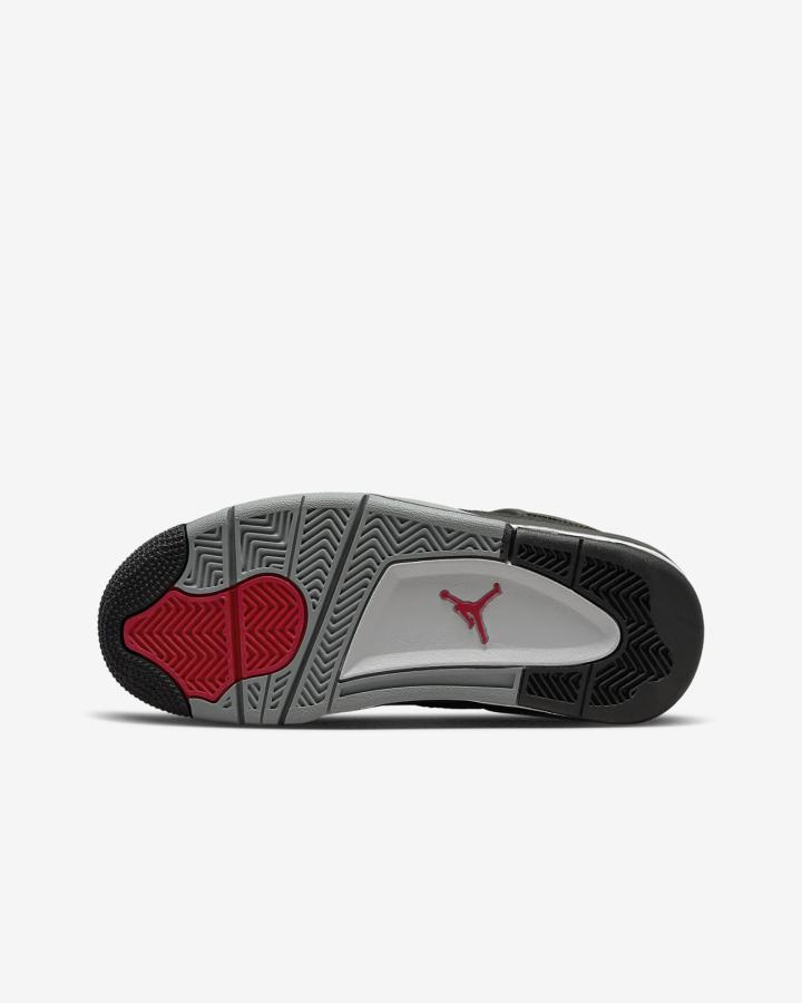 Zapatillas Nike Air Jordan 4 Retro SE Kids Niña Negras Blancas Rojas Gris Claro | YAZWJ-8301