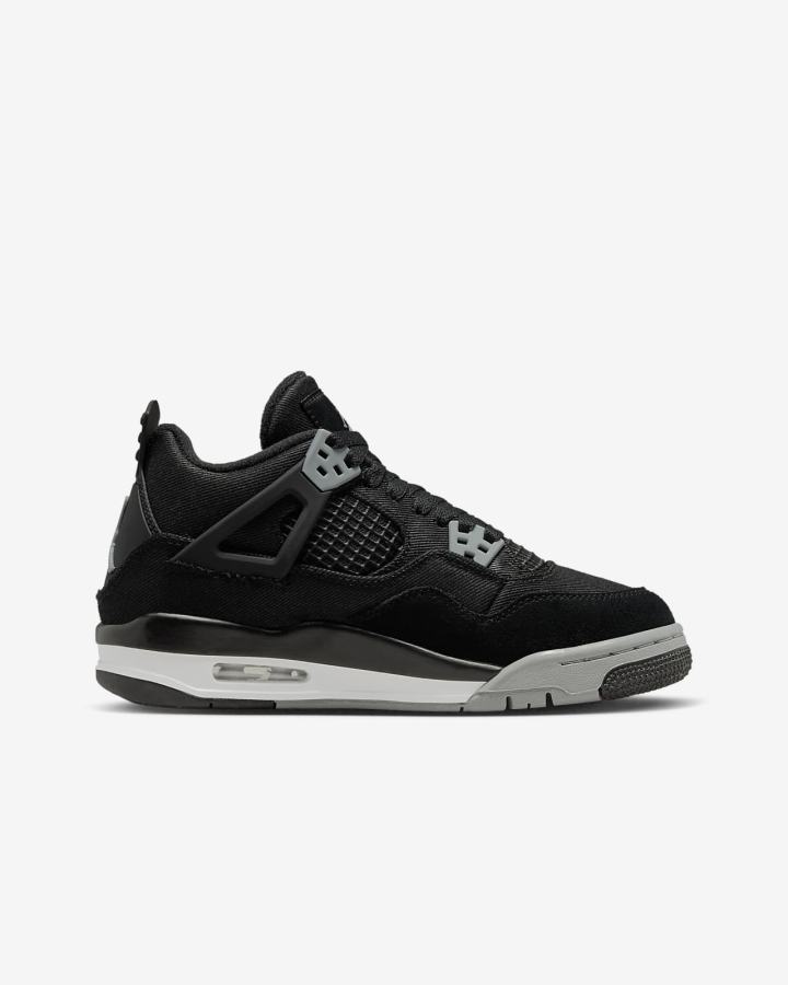 Zapatillas Nike Air Jordan 4 Retro SE Kids Niña Negras Blancas Rojas Gris Claro | YAZWJ-8301