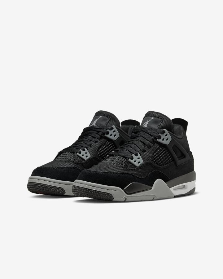 Zapatillas Nike Air Jordan 4 Retro SE Kids Niña Negras Blancas Rojas Gris Claro | YAZWJ-8301