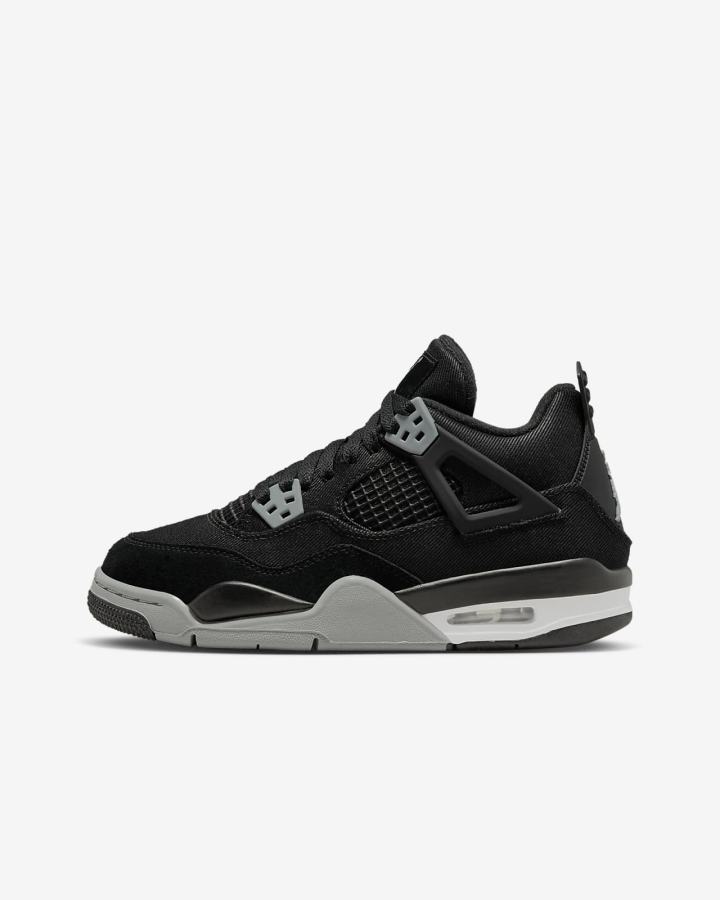 Zapatillas Nike Air Jordan 4 Retro SE Kids Niña Negras Blancas Rojas Gris Claro | YAZWJ-8301