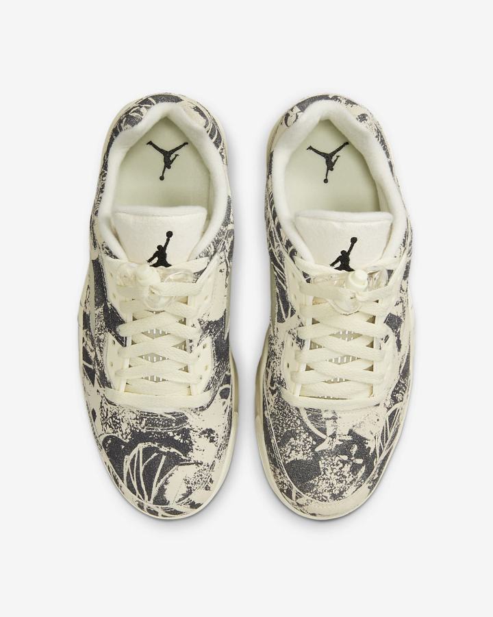 Zapatillas Nike Air Jordan 5 Retro Low Mujer Blancas Negras | FXRDP-9486