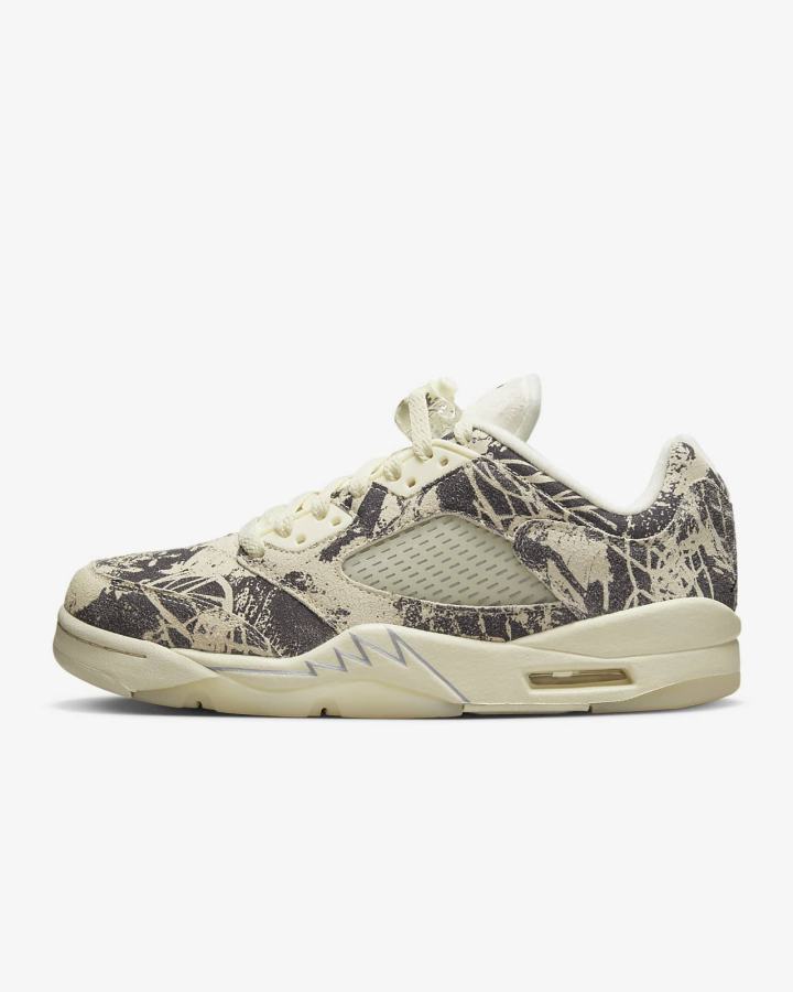 Zapatillas Nike Air Jordan 5 Retro Low Mujer Blancas Negras | FXRDP-9486
