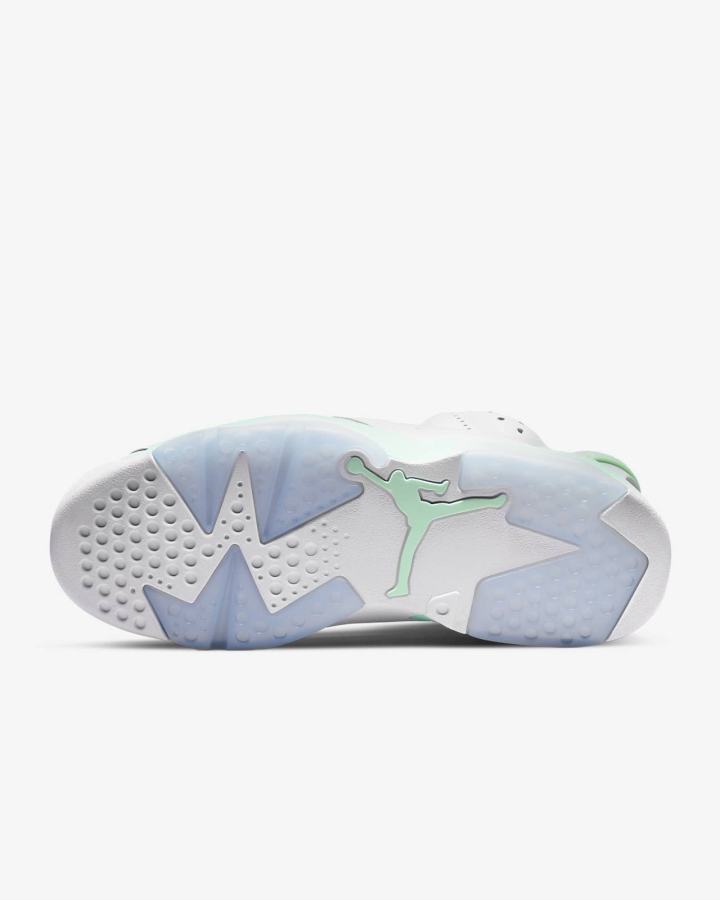 Zapatillas Nike Air Jordan 6 Retro Mujer Blancas Verde Menta Plateadas | HINTX-5490