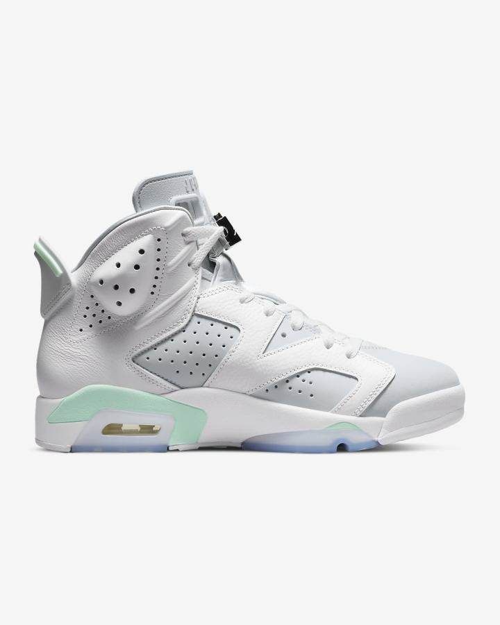 Zapatillas Nike Air Jordan 6 Retro Mujer Blancas Verde Menta Plateadas | HINTX-5490