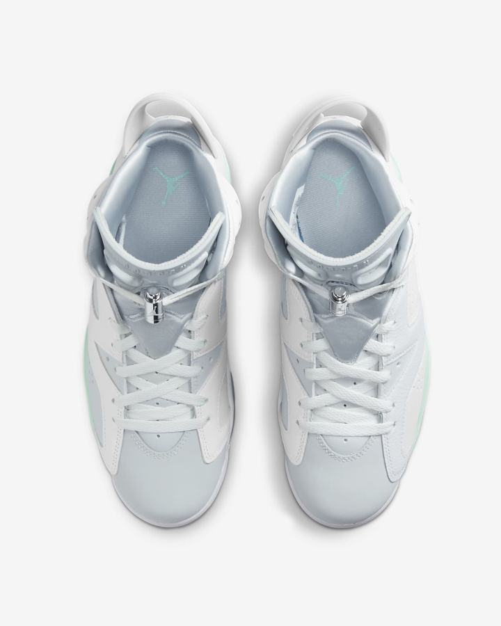 Zapatillas Nike Air Jordan 6 Retro Mujer Blancas Verde Menta Plateadas | HINTX-5490