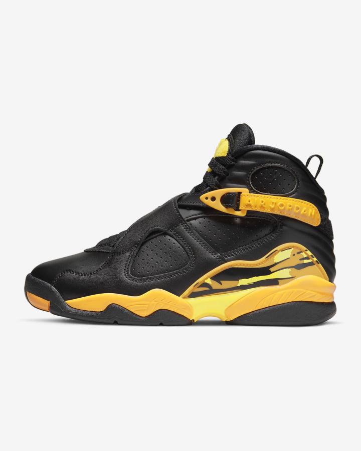 Zapatillas Nike Air Jordan 8 Retro Mujer Negras Amarillo | IOGUZ-6491