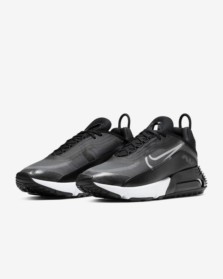 Zapatillas Nike Air Max 2090 Hombre Negras Gris Gris Oscuro Blancas | FDPHC-1068