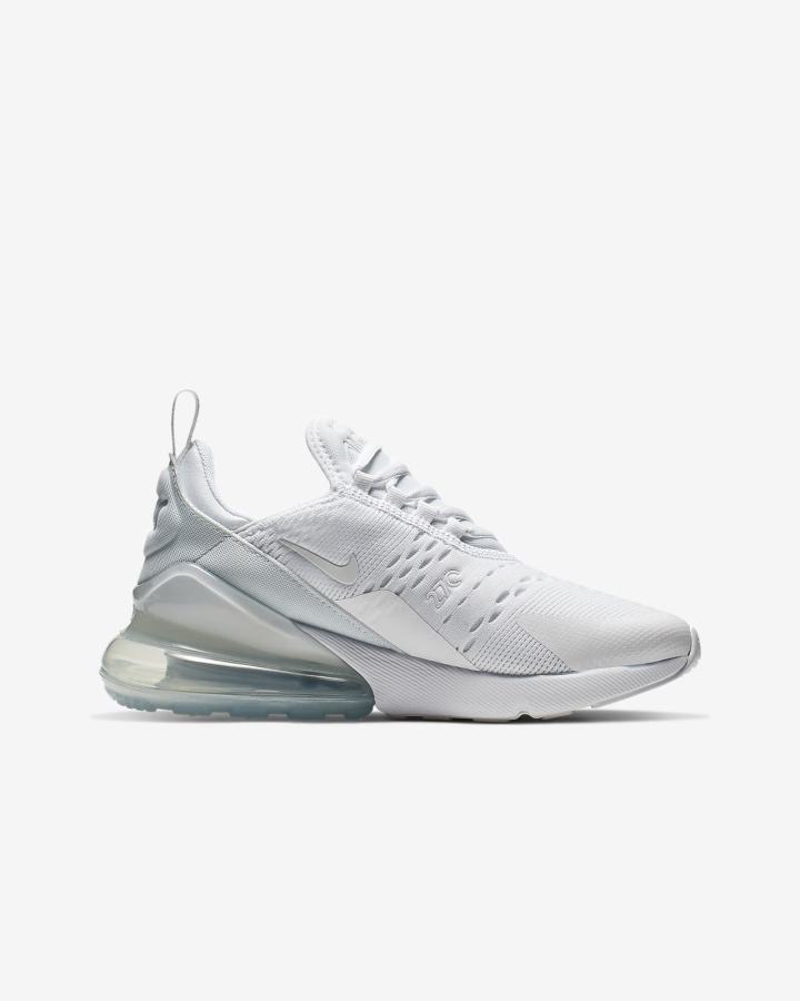 Zapatillas Nike Air Max 270 Kids Niña Blancas Metal Plateadas Blancas | AEPWI-0869