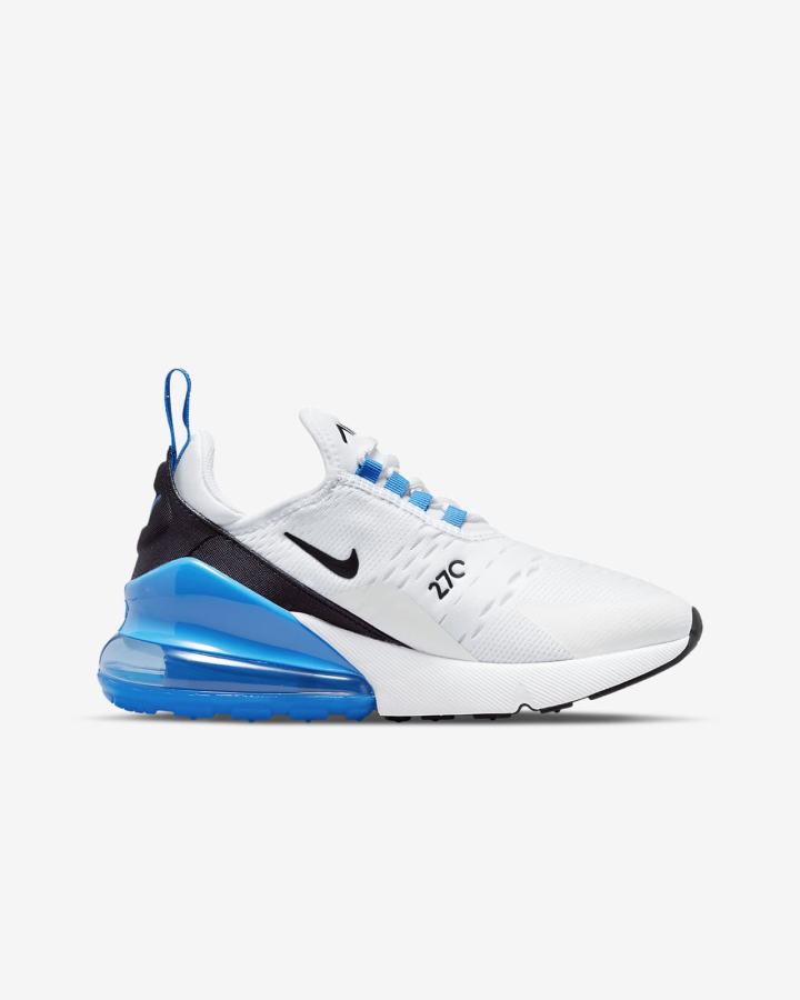 Zapatillas Nike Air Max 270 Kids Niña Blancas Azules Negras | CAXUV-9174