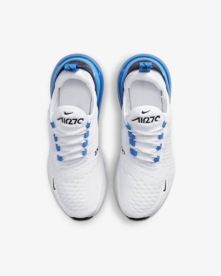 Zapatillas Nike Air Max 270 Kids Niña Blancas Azules Negras | CAXUV-9174