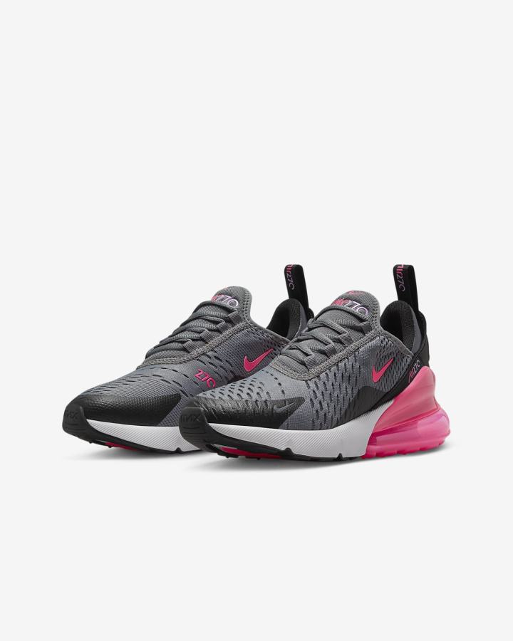 Zapatillas Nike Air Max 270 Kids Niña Gris Negras Blancas Rosas | CWLMU-6248