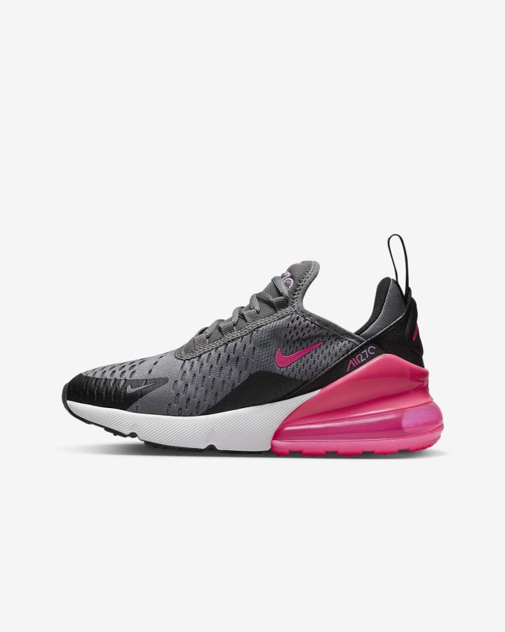 Zapatillas Nike Air Max 270 Kids Niña Gris Negras Blancas Rosas | CWLMU-6248