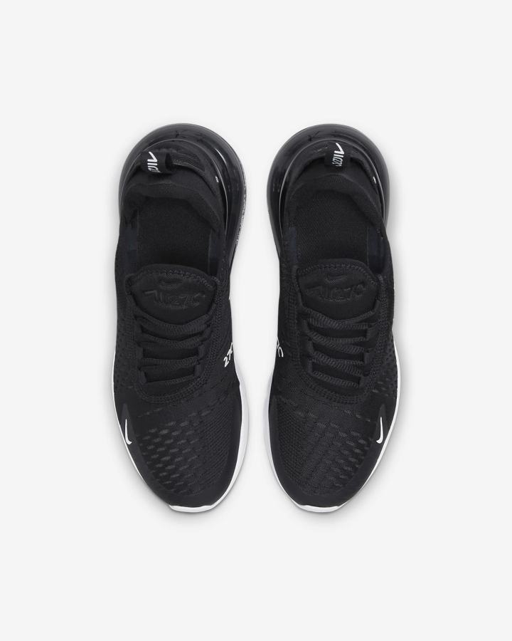 Zapatillas Nike Air Max 270 Kids Niña Negras Gris Oscuro Blancas | EZAXC-9182