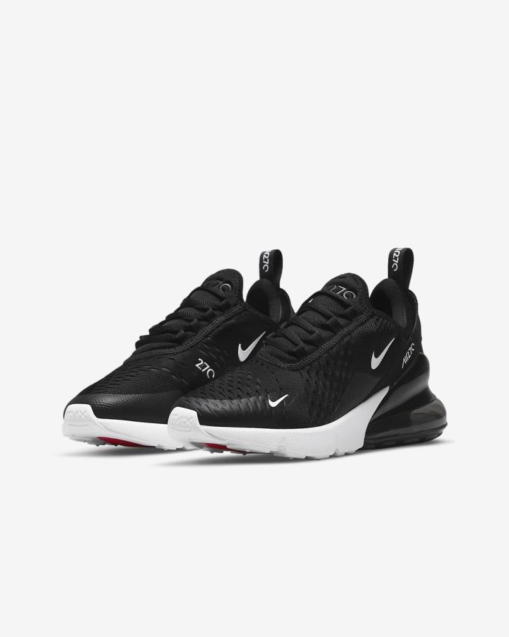 Zapatillas Nike Air Max 270 Kids Niña Negras Gris Oscuro Blancas | EZAXC-9182