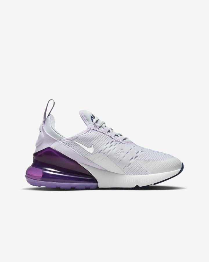 Zapatillas Nike Air Max 270 Kids Niña Plateadas Moradas Azul Marino Metal Plateadas | FADJU-4802