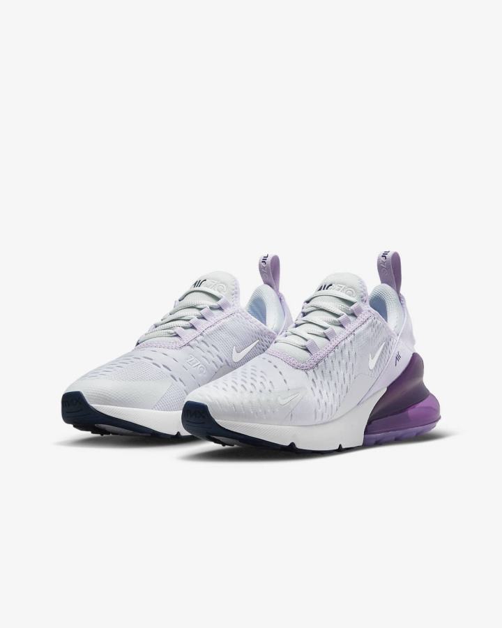 Zapatillas Nike Air Max 270 Kids Niña Plateadas Moradas Azul Marino Metal Plateadas | FADJU-4802