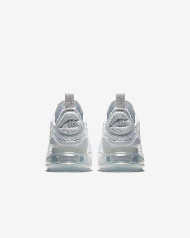 Zapatillas Nike Air Max 270 Kids Niño Blancas Metal Plateadas Blancas | CZKOY-1327