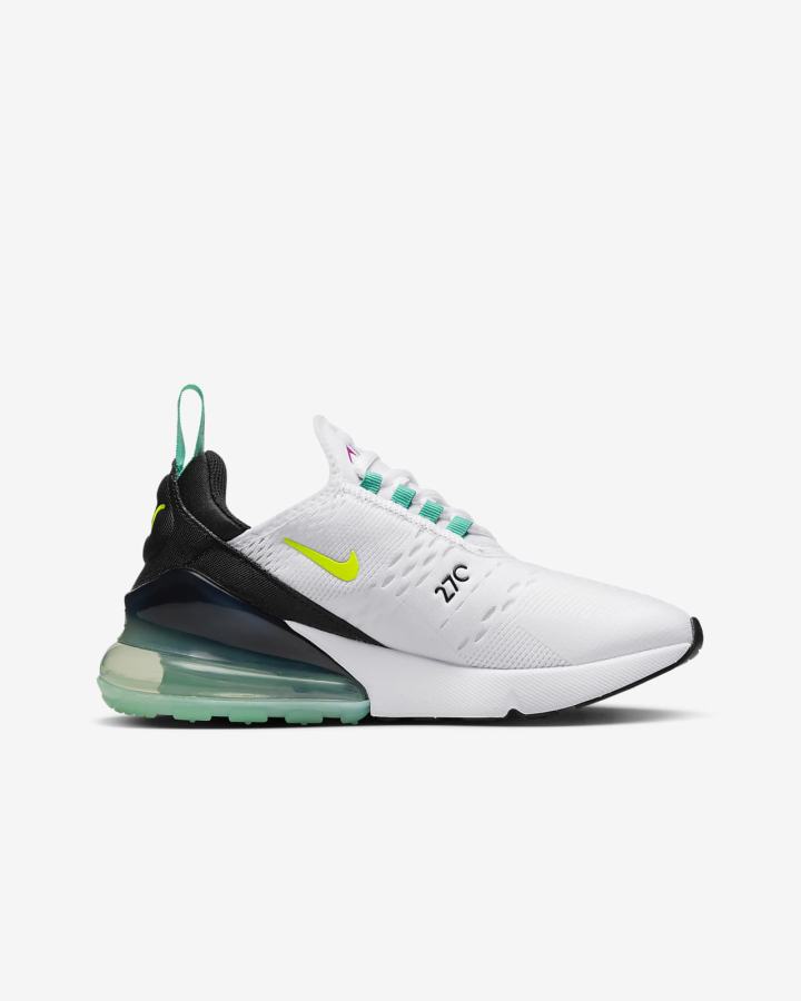 Zapatillas Nike Air Max 270 Kids Niño Blancas Negras Azules | OHKTP-1835