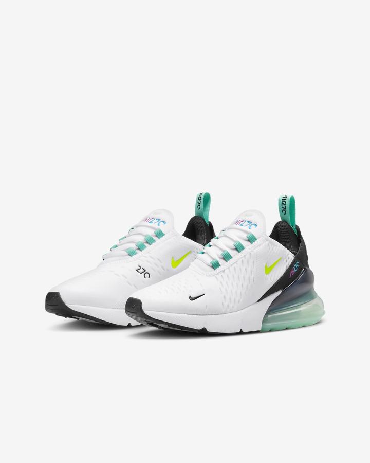 Zapatillas Nike Air Max 270 Kids Niño Blancas Negras Azules | OHKTP-1835