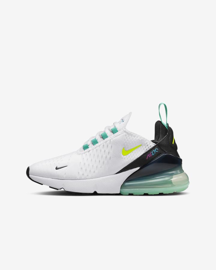 Zapatillas Nike Air Max 270 Kids Niño Blancas Negras Azules | OHKTP-1835
