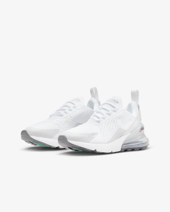 Zapatillas Nike Air Max 270 Kids Niño Blancas Gris Negras | XDPUB-1890