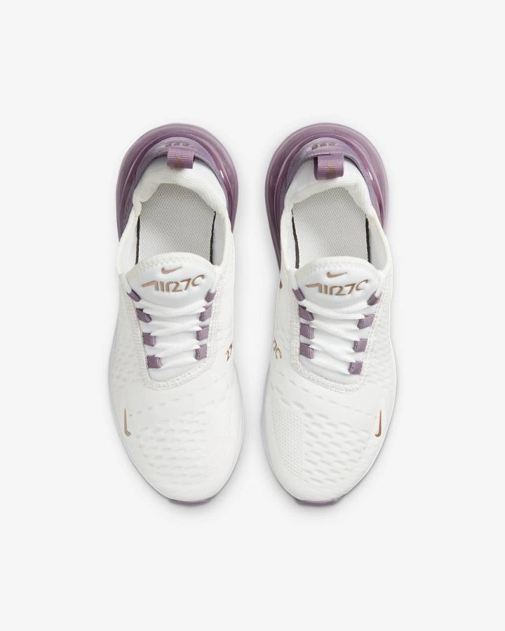 Zapatillas Nike Air Max 270 Kids Niño Blancas Metal Rojas Marrones | YZHDF-0236