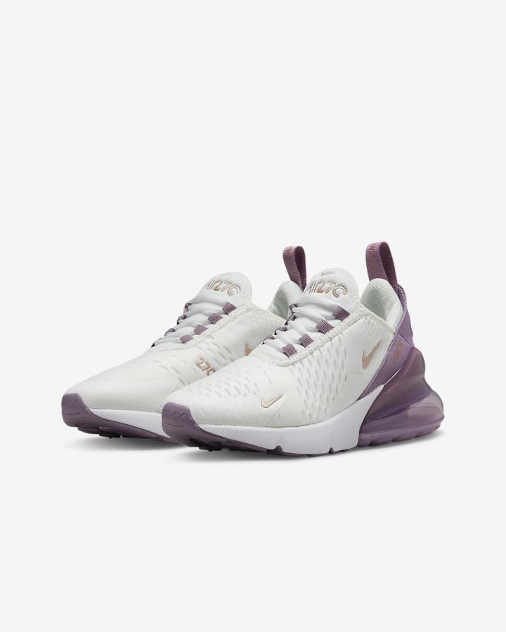 Zapatillas Nike Air Max 270 Kids Niño Blancas Metal Rojas Marrones | YZHDF-0236