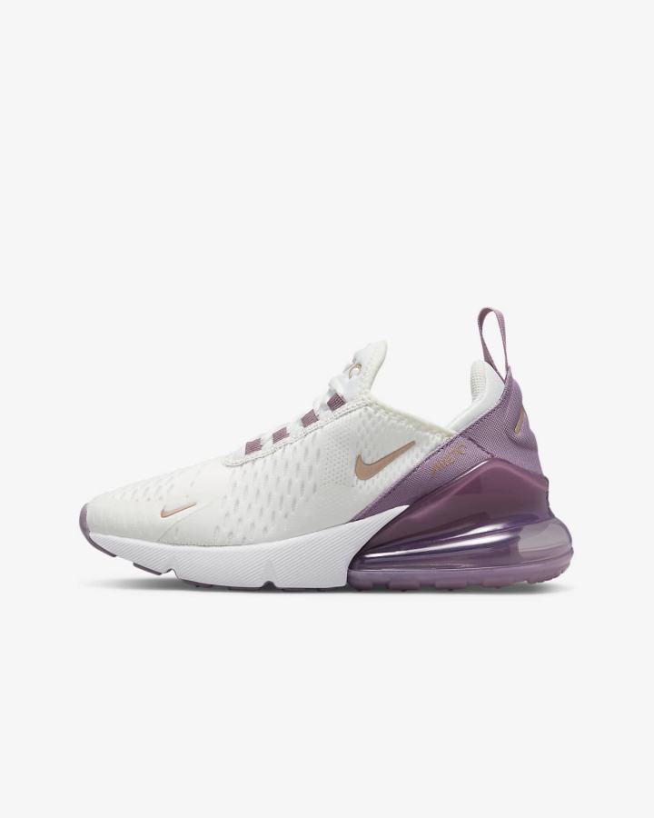 Zapatillas Nike Air Max 270 Kids Niño Blancas Metal Rojas Marrones | YZHDF-0236