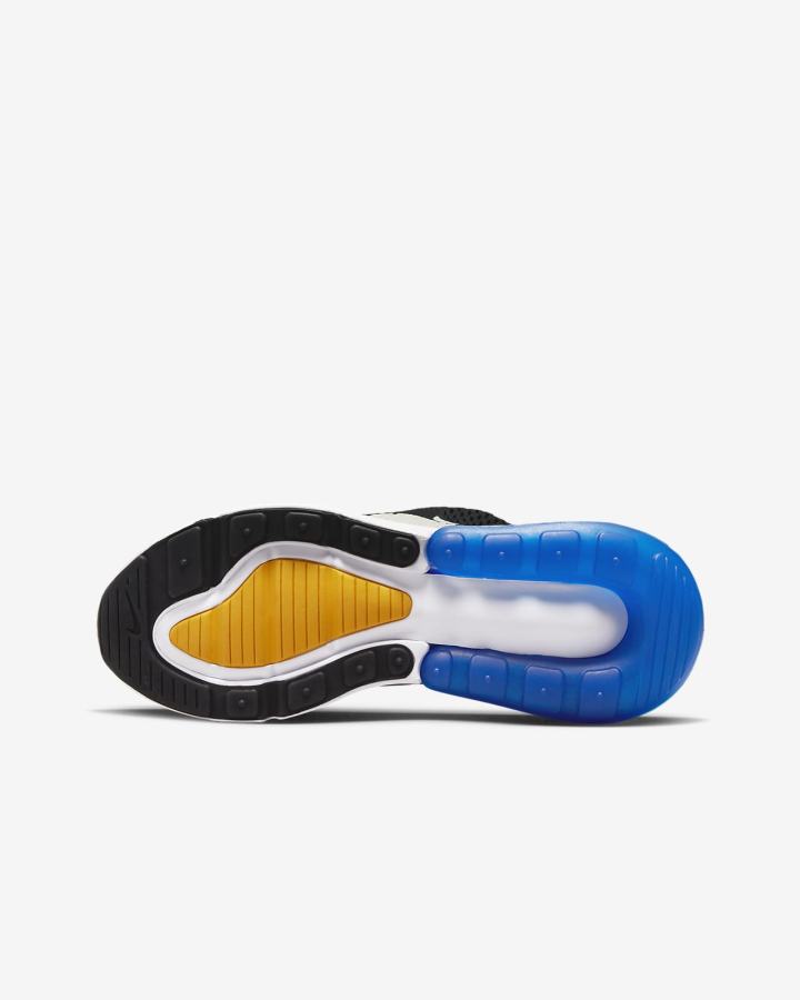 Zapatillas Nike Air Max 270 Kids Niño Negras Azul Real Beige Claro Blancas | FJDLX-8630