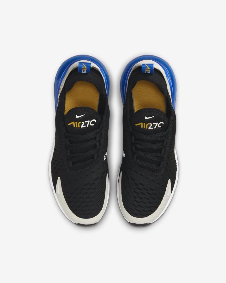 Zapatillas Nike Air Max 270 Kids Niño Negras Azul Real Beige Claro Blancas | FJDLX-8630