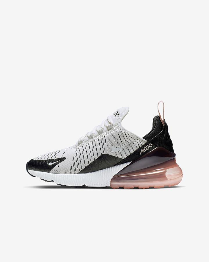 Zapatillas Nike Air Max 270 Kids Niño Plateadas Negras Coral Blancas | DPHTQ-7582