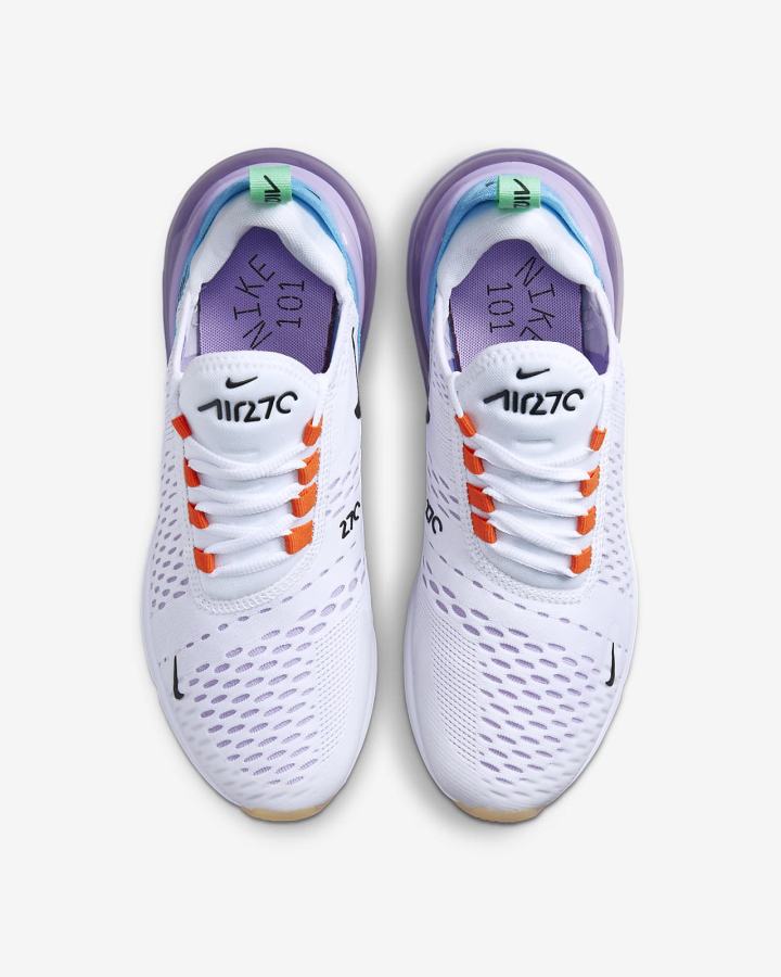 Zapatillas Nike Air Max 270 Mujer Blancas Naranjas Verde Negras | VZIUF-1432