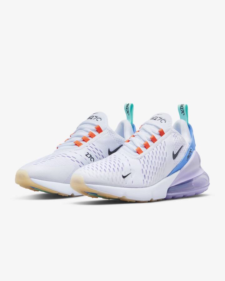 Zapatillas Nike Air Max 270 Mujer Blancas Naranjas Verde Negras | VZIUF-1432