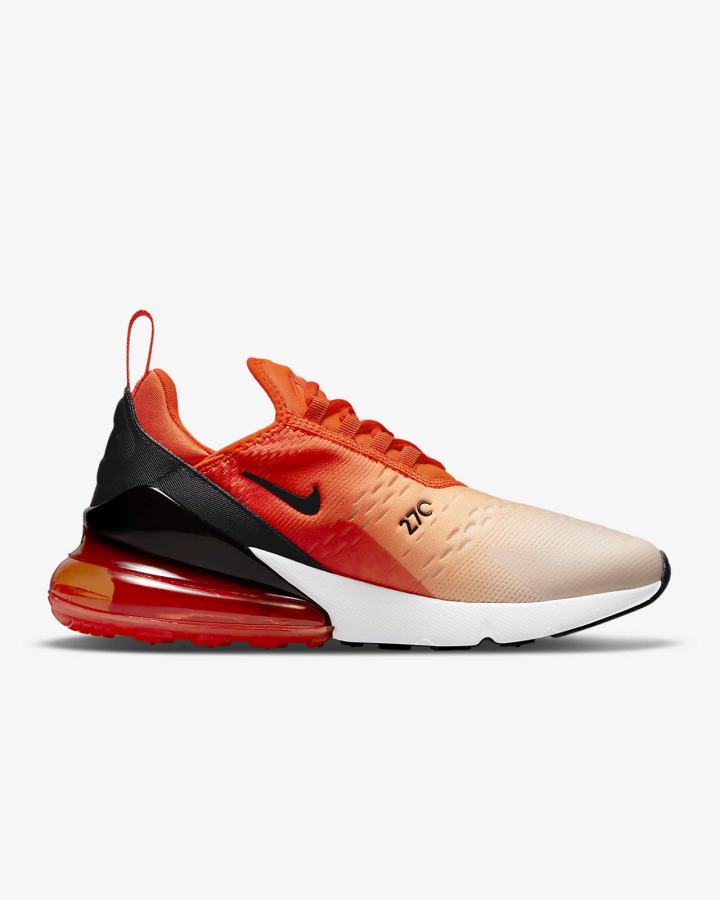 Zapatillas Nike Air Max 270 Mujer Naranjas Blancas Negras | JQENI-8496
