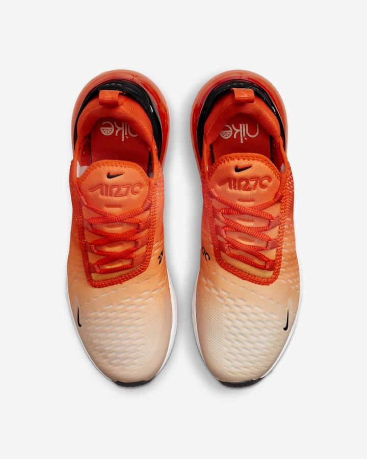 Zapatillas Nike Air Max 270 Mujer Naranjas Blancas Negras | JQENI-8496