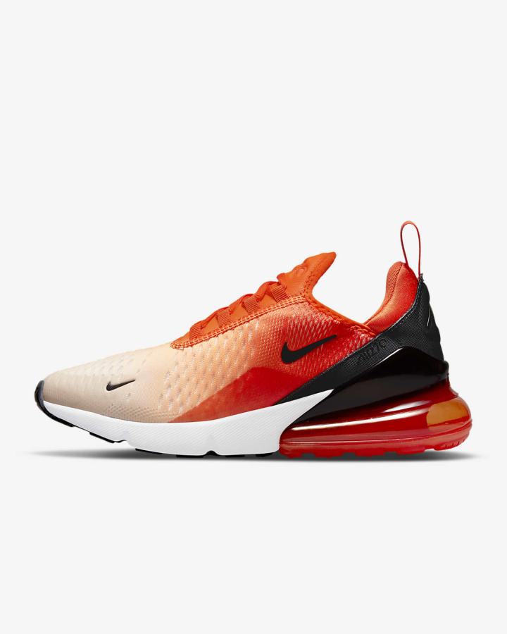 Zapatillas Nike Air Max 270 Mujer Naranjas Blancas Negras | JQENI-8496