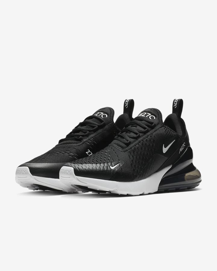 Zapatillas Nike Air Max 270 Mujer Negras Blancas Gris Oscuro | DUTES-1486