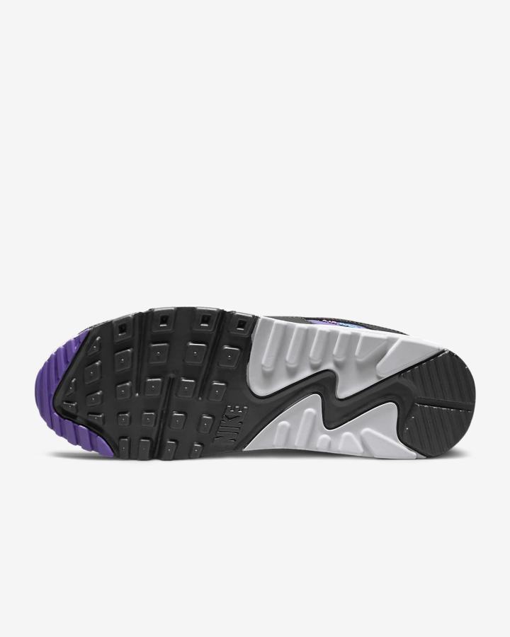 Zapatillas Nike Air Max 90 Hombre Blancas Negras Gris Gris Oscuro | BYSIE-7869