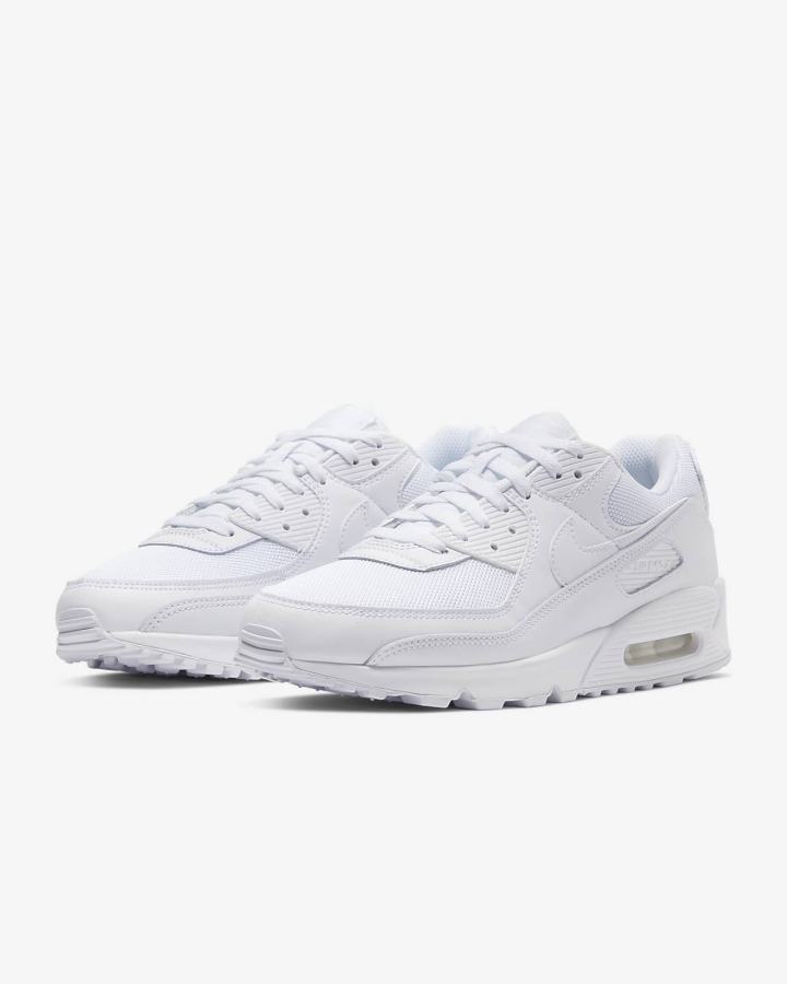 Zapatillas Nike Air Max 90 Hombre Blancas Gris Blancas | GRQIV-6397