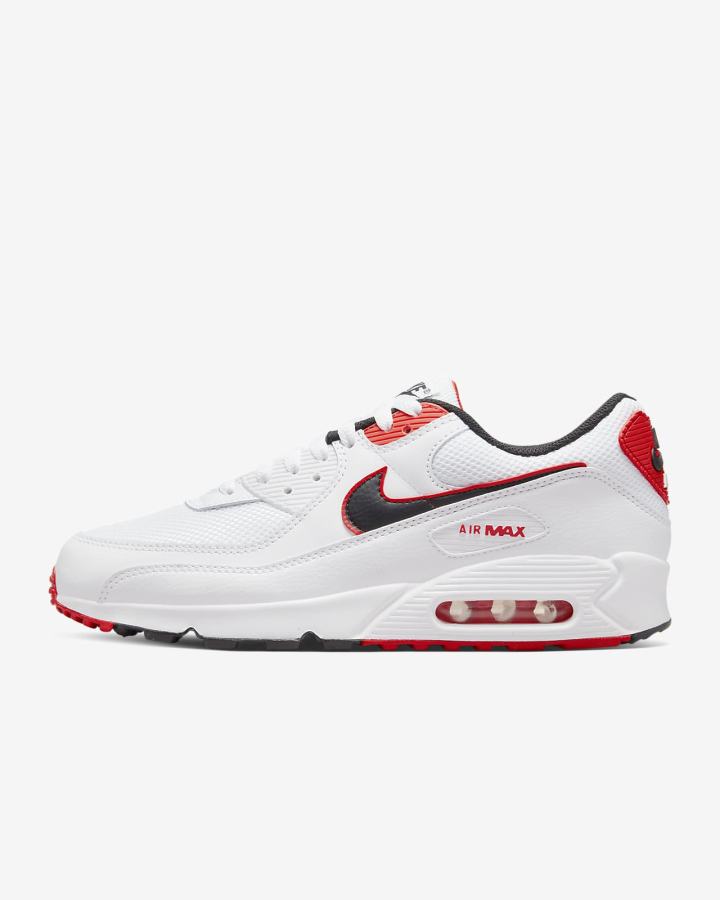 Zapatillas Nike Air Max 90 Hombre Blancas Naranjas Negras | SPZRF-9654